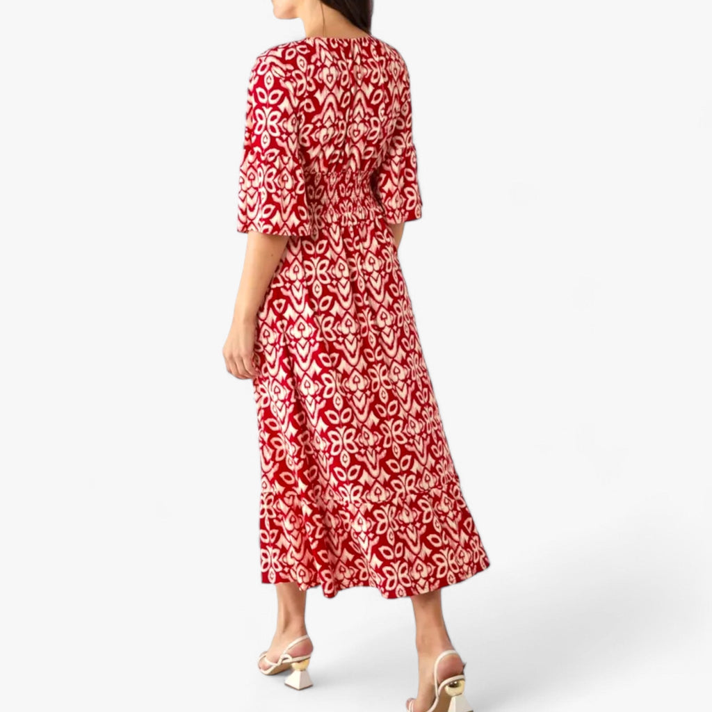 Floral Print V-Neck Maxi Dress for Beach Holidays