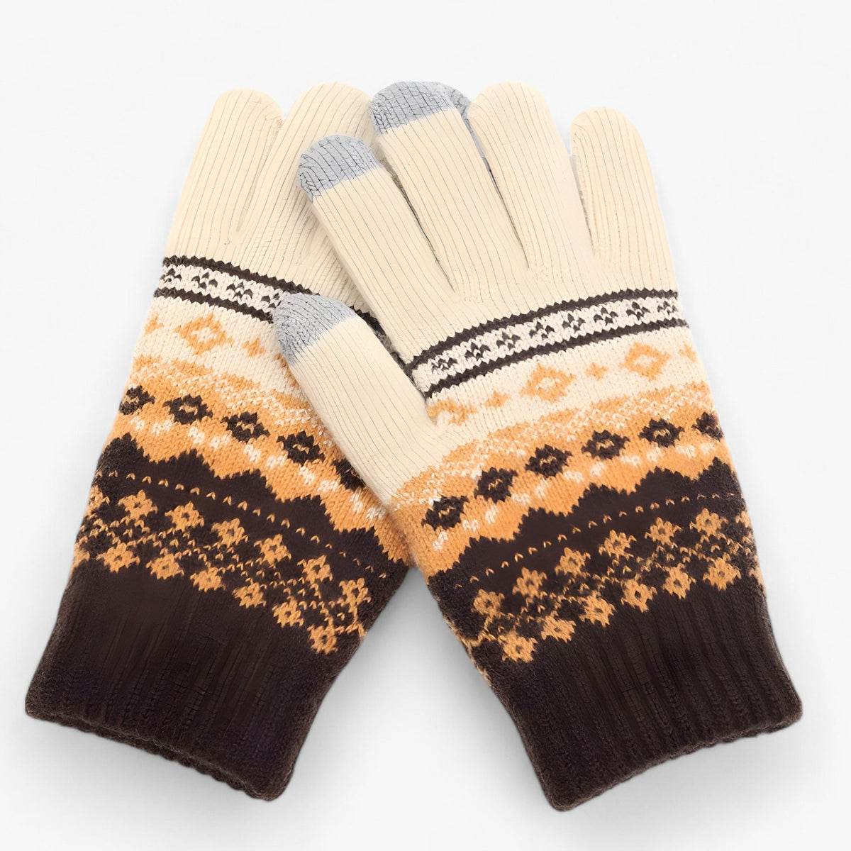 Crocheted Faux Wool Gloves with Full Finger Coverage