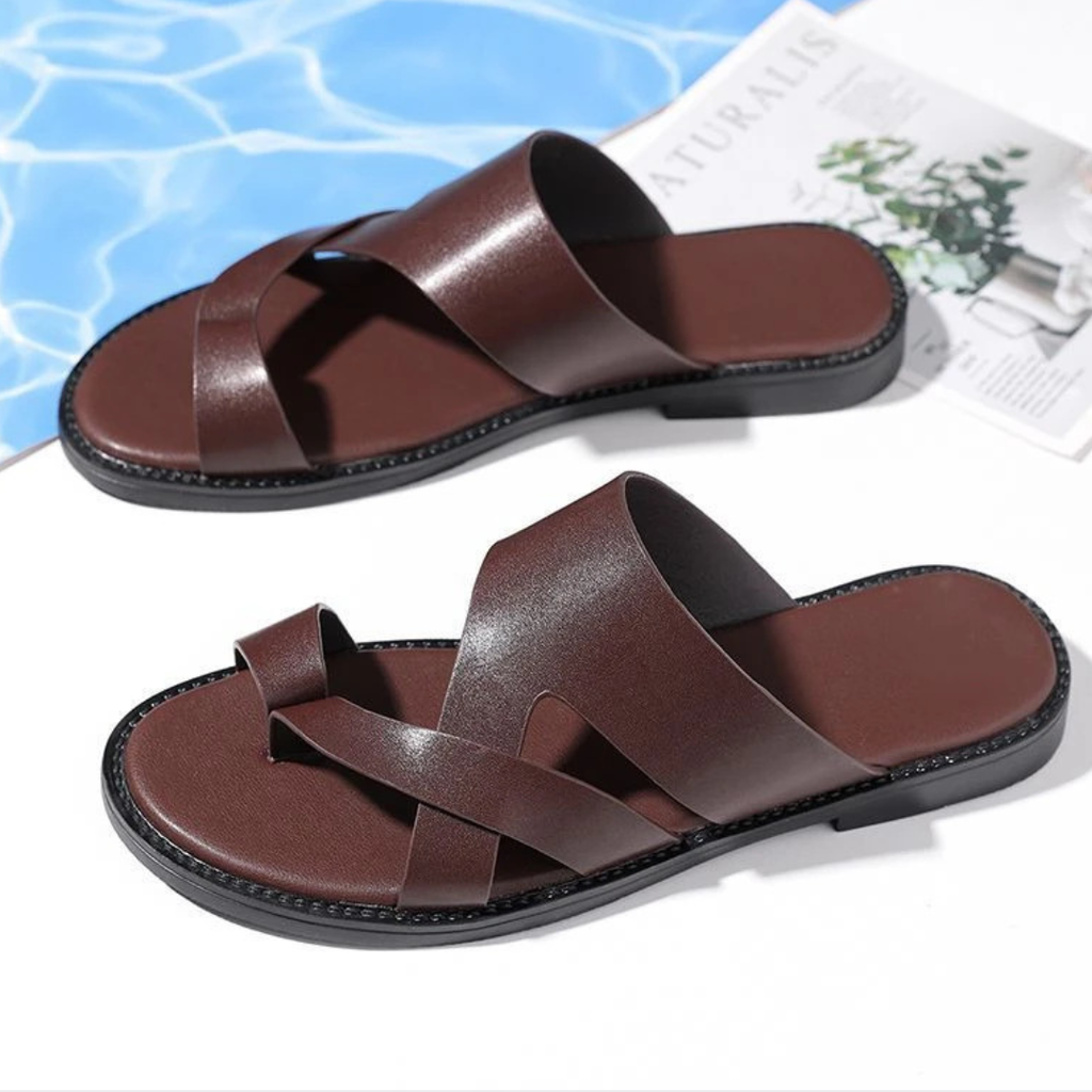 Slip-On Sandals with Cross Front Straps
