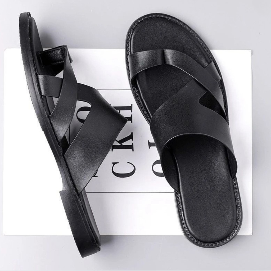 Slip-On Sandals with Cross Front Straps