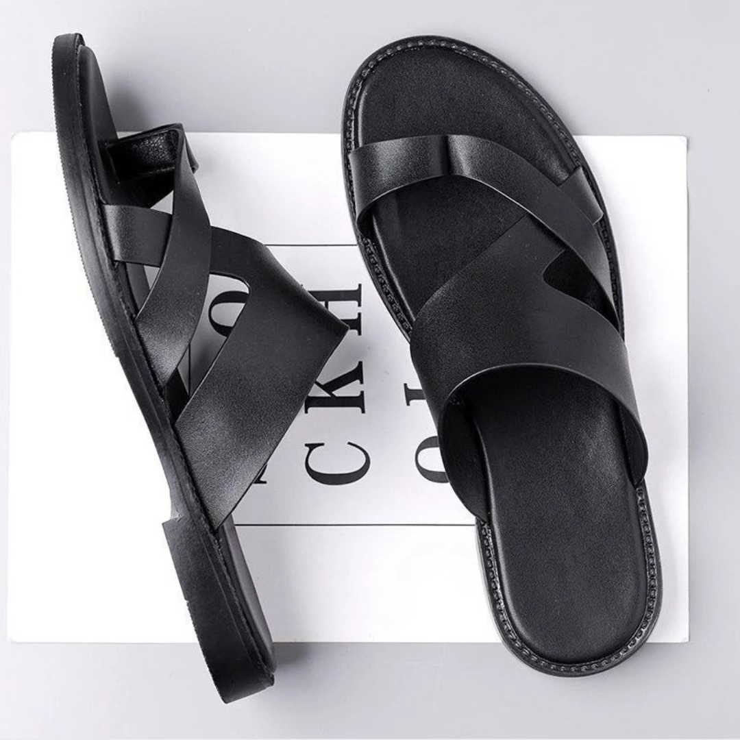 Slip-On Sandals with Cross Front Straps