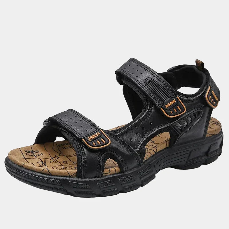 Men's Velcro Sandals with Open Toe and Ridged Sole