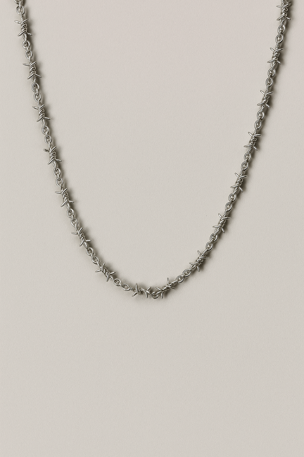 Barbed Wire Style Chain Necklace in Metal for Men