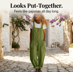 Linen Look Button Front Overalls with Buckle Straps
