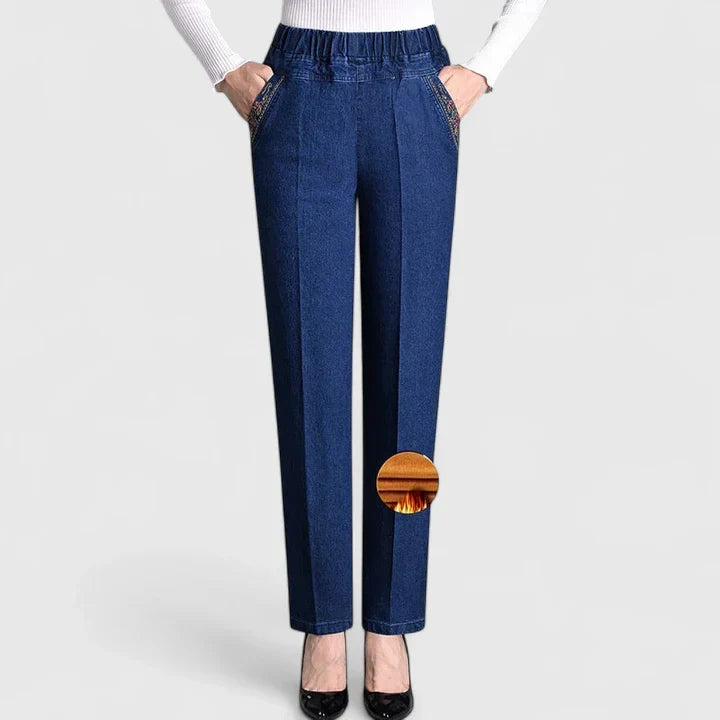 Floral Print Trousers with Elasticated Waist and Pockets