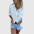 Flowy Blouse with Rounded Hem