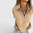 Flowy Blouse with Rounded Hem