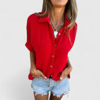 Flowy Blouse with Rounded Hem