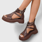Sandalias de plataforma con diseño de varias tiras cruzadas