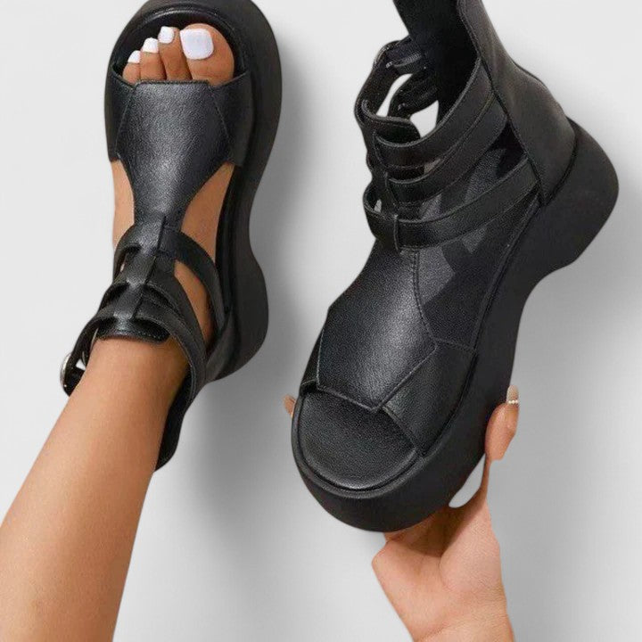 Sandalias de plataforma con diseño de varias tiras cruzadas