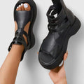 Sandalias de plataforma con diseño de varias tiras cruzadas