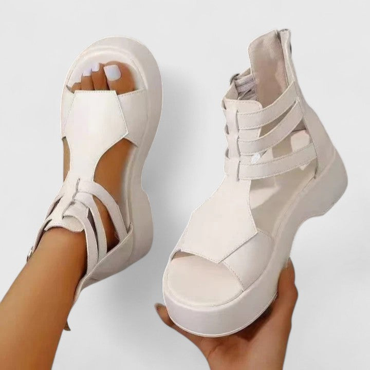 Sandalias de plataforma con diseño de varias tiras cruzadas
