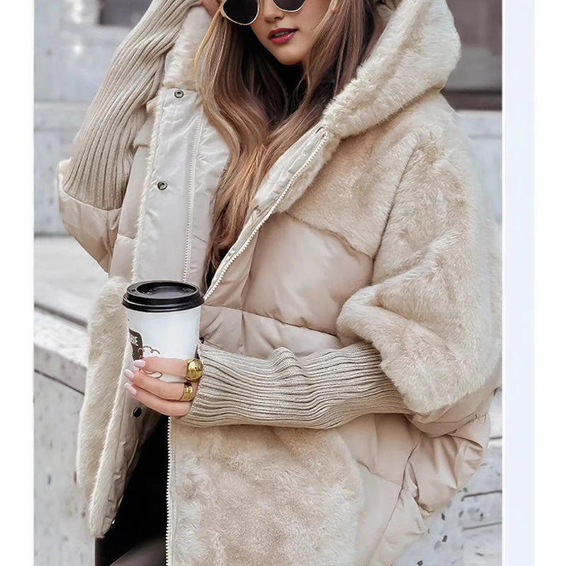 Soft Hooded Jacket with Zip Front and Relaxed Cut
