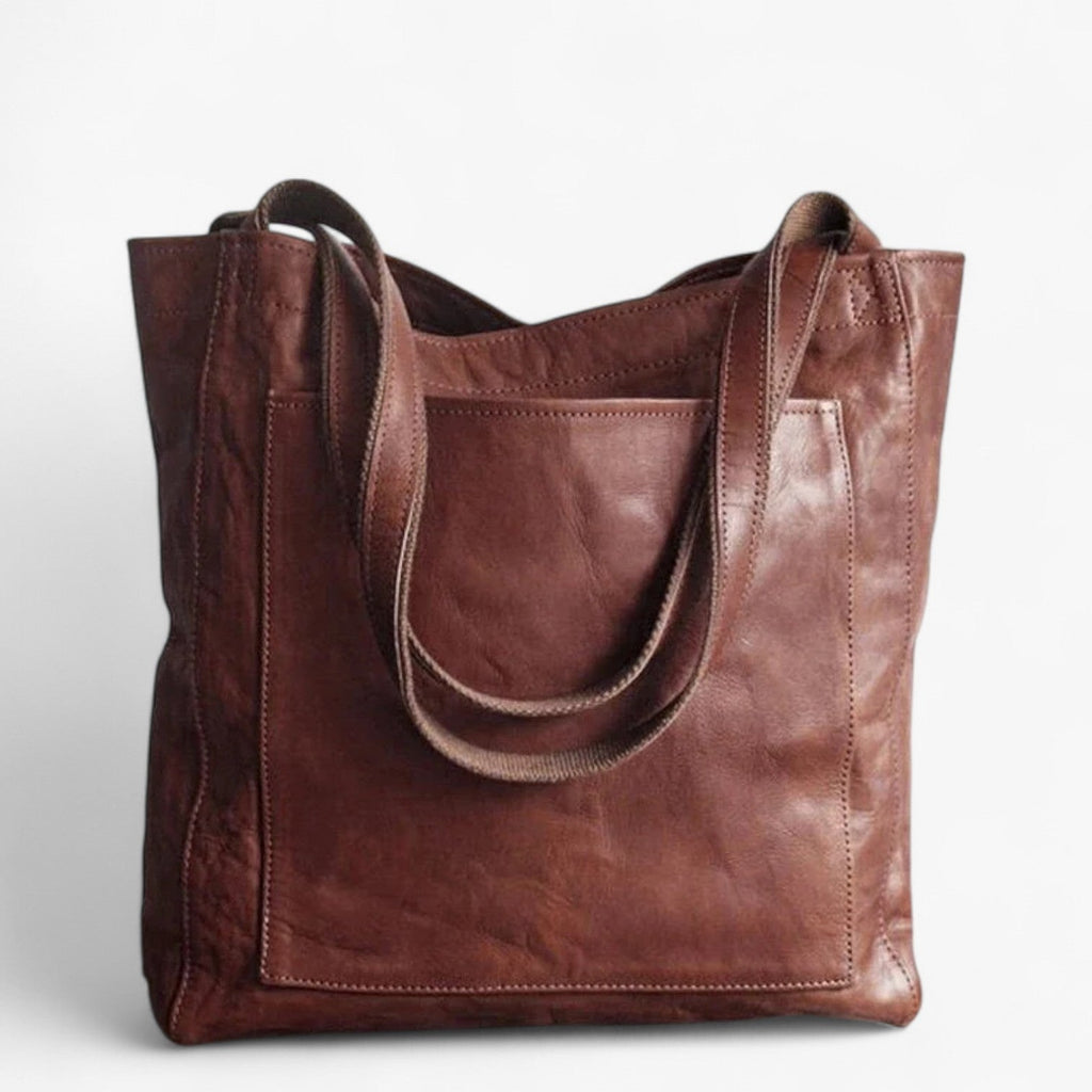 Vegan Leather Handbag with Snap Button Closure