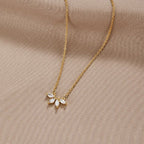 Crystal Leaf Pendant Necklace with Botanical Sparkle
