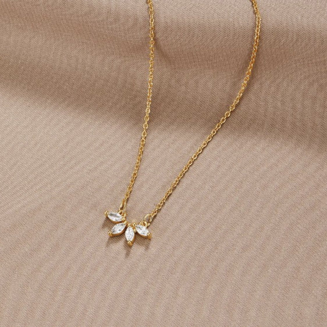 Crystal Leaf Pendant Necklace with Botanical Sparkle