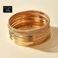 Gold-Tone Layered Bracelet Set with Metal Braid Detail