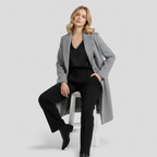 Abrigo de lana cruzado para otoño e invierno