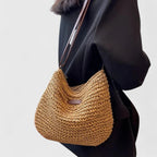 Slouchy Shoulder Bag with Zip Closure and Pockets