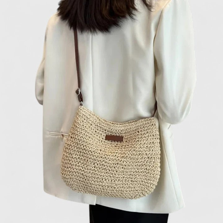 Slouchy Shoulder Bag with Zip Closure and Pockets