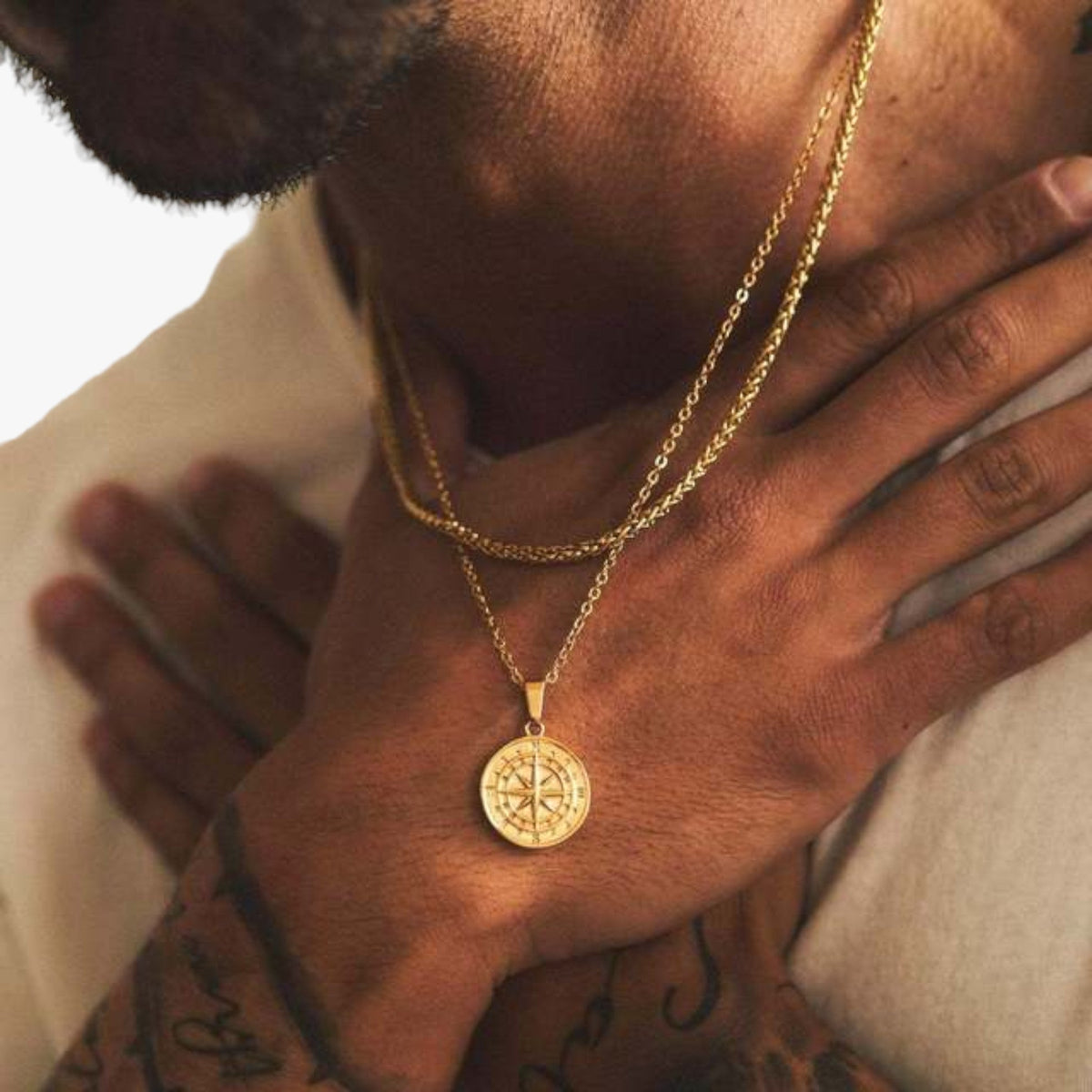 Adjustable Layered Stainless Steel Necklaces for Men