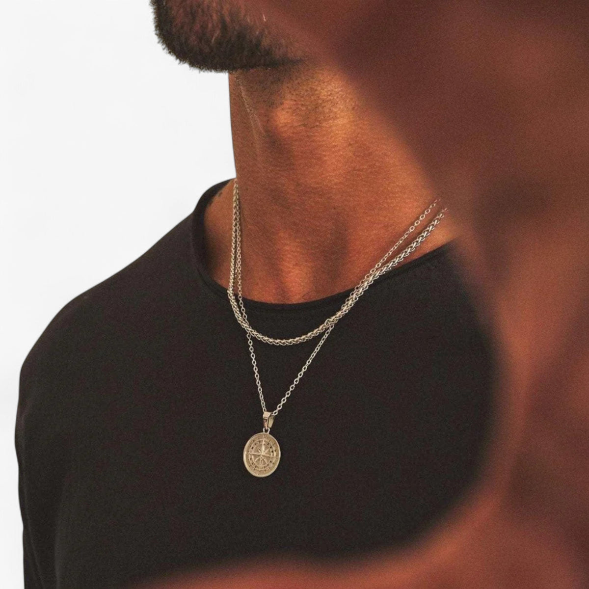 Adjustable Layered Stainless Steel Necklaces for Men