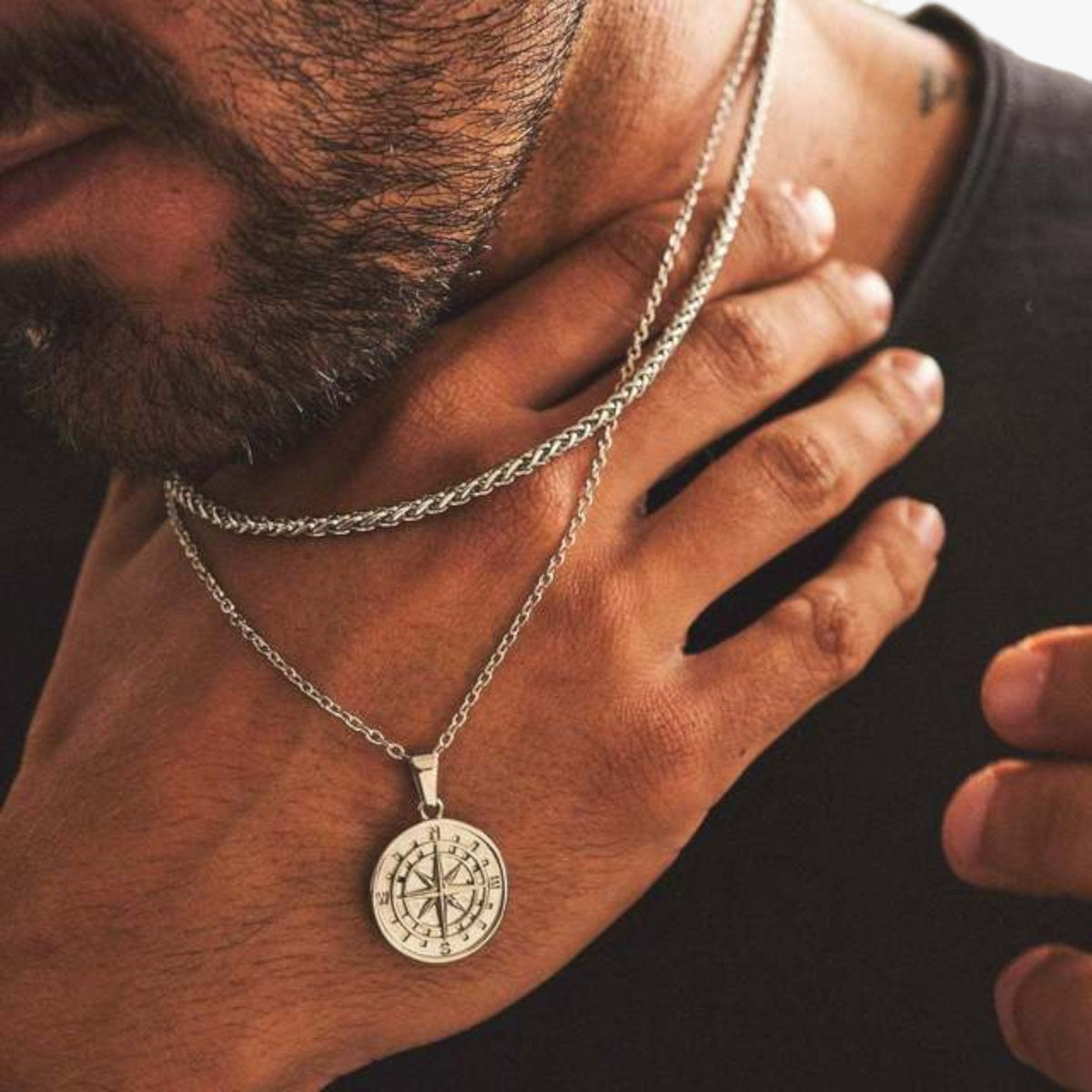 Adjustable Layered Stainless Steel Necklaces for Men