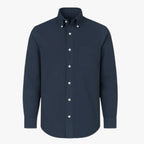 Men's Classic Long-Sleeve Cotton Shirt with Regular Collar