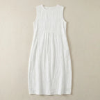 Vestido oversize sin mangas con delicados bordados
