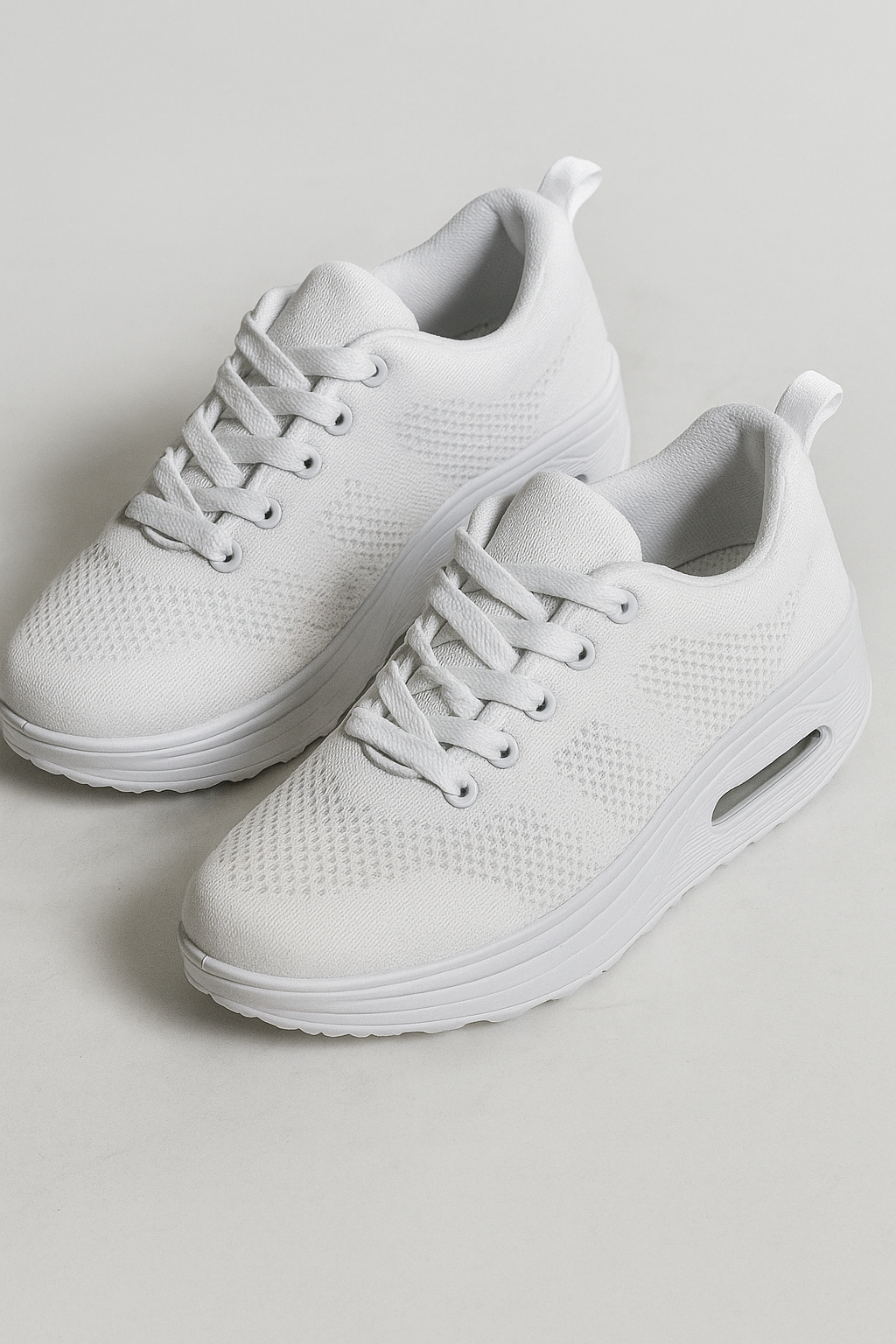 Women's Mesh Trainers with Block Heel Support