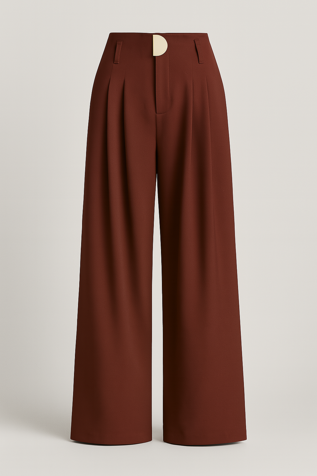 Wide High-Waisted Trousers with Pleat Detail