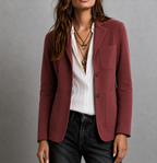 Suede Look Jacket with Notch Lapel and Patch Pockets