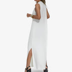 Long Dress and Cardigan Two-Piece Outfit