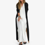 Long Dress and Cardigan Two-Piece Outfit
